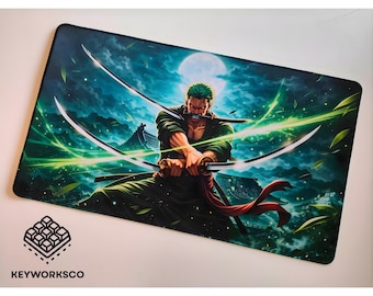 Anime Samurai Gaming Mouse Pad XL – 3mm Thick Extended Desk Mat 14×24 Inch, Premium High-Quality Print, Non-Slip Base