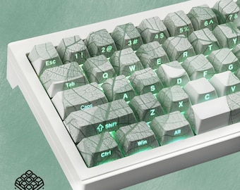 Light Green Leaf Keycap Set: PBT Cherry Profile, 136 Keys