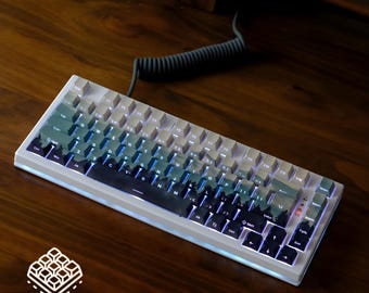 Astral Wood Keycaps: 135-Key Cherry Profile PBT Side-Print Shine-Through Mechanical Keyboard Set