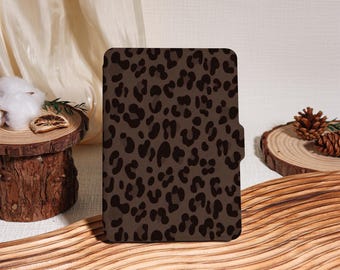 Vintage Leopard Print Kindle/Kobo Hülle mit Handschlaufe,Kindle 2019/2022,Kindle Paperwhite 2021,Kindle Paperwhite 2021,Auto Wake/Sle