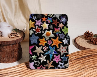 Vibrant Colorful Star Collage Kindle Case,Kobo Cover,Kindle 2019/2022,Kindle 10th 11th Case,Kindle Paperwhite 2021 Case With Auto Wake/Sleep