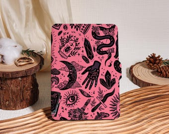 Unique Pink Gothic Mystic Kindle Case,Kobo Cover,Kindle 2019/2022, Kindle 10th 11th Case,Kindle Paperwhite 2021 Case With Auto Wake/Sleep