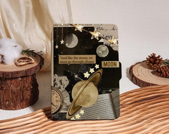 Mystical Moon Stars Collage Kindle Case,Kobo Cover,Kindle 2019/2022,Kindle 10th 11th Case,Kindle Paperwhite 2021 Case With Auto Wake/Sleep