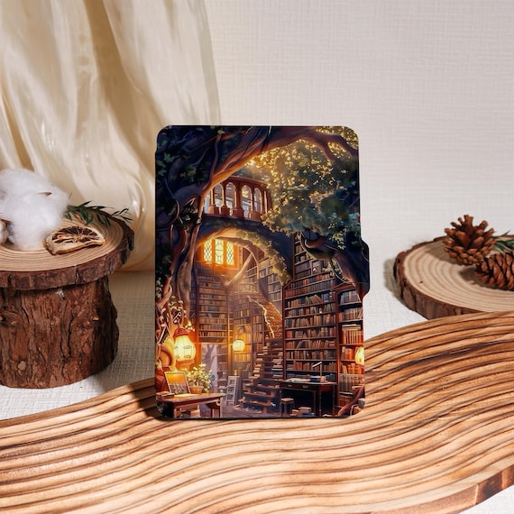 Magic Library Aesthetic Kindle Case with Hand Strap, Kindle2019/2022, Kindle 10th 11th Case,Kindle Paperwhite 2021 Case With Auto Wake/Sleep