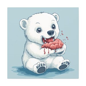 Baby Polar Bear Feeding Time Art Print