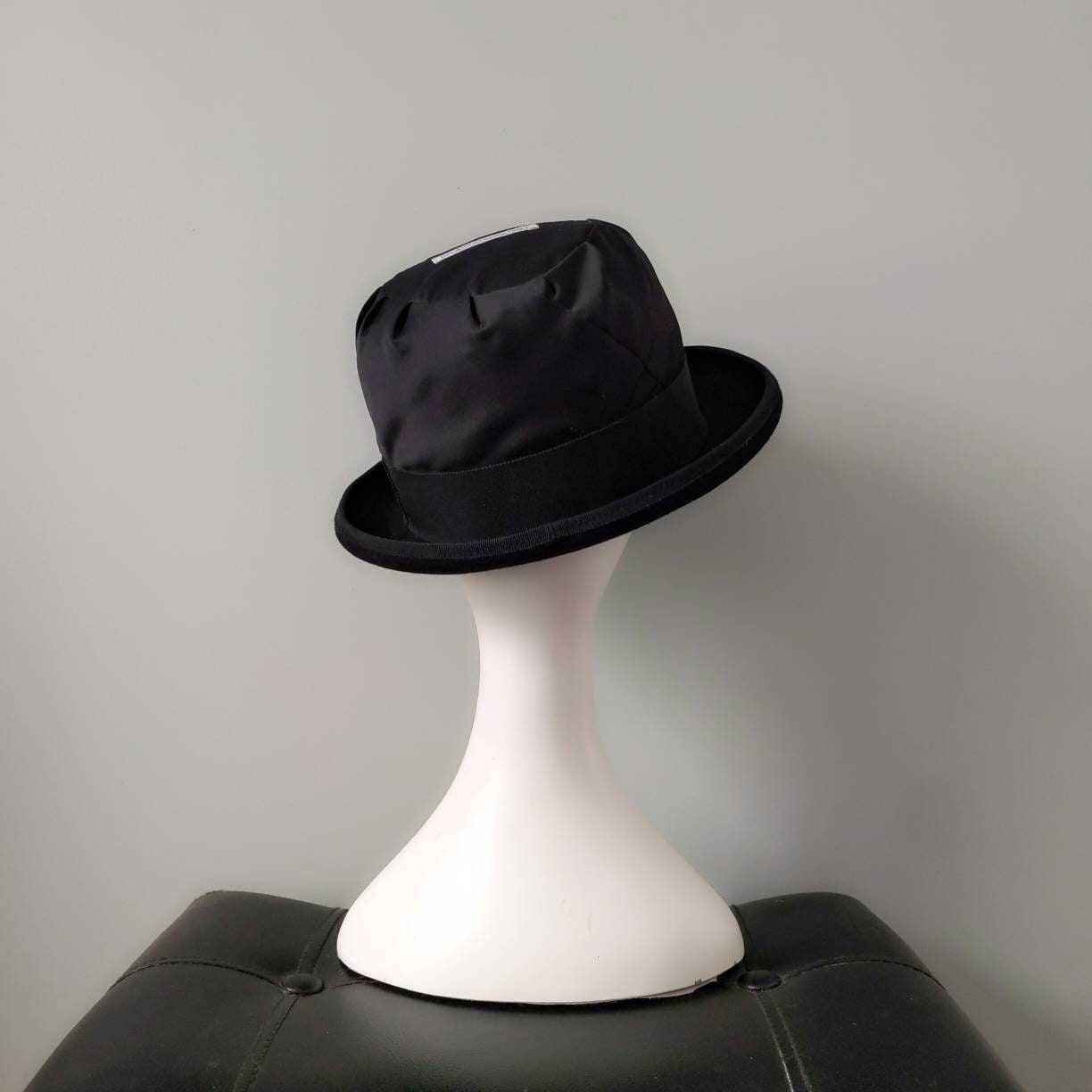 Rare Vintage 1990\'s Emporio Armani Italy Archival Satin Top Wool Hard Bowler Hat Borsalino Bowler Hat - Etsy main image 3