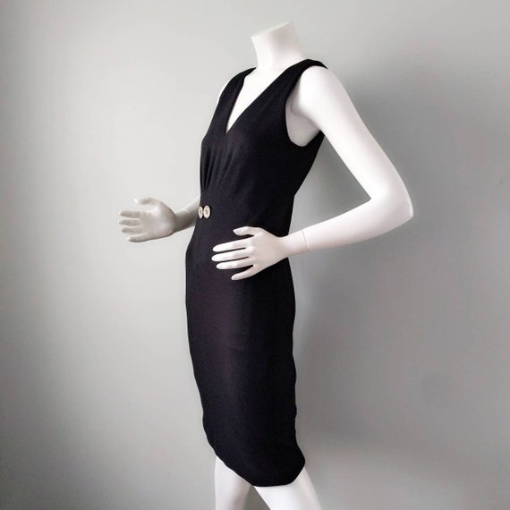 Vintage 1980s 1990s Carolyne Roehm Black Wool Jer… - image 8