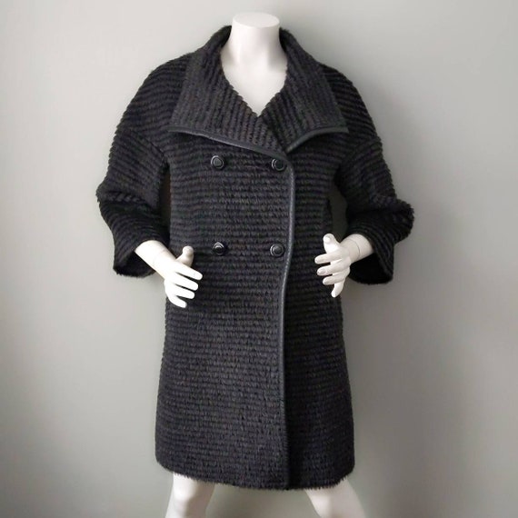 Katherine Kelly Charcoal Stripe Gray Alpaca Wool … - image 1