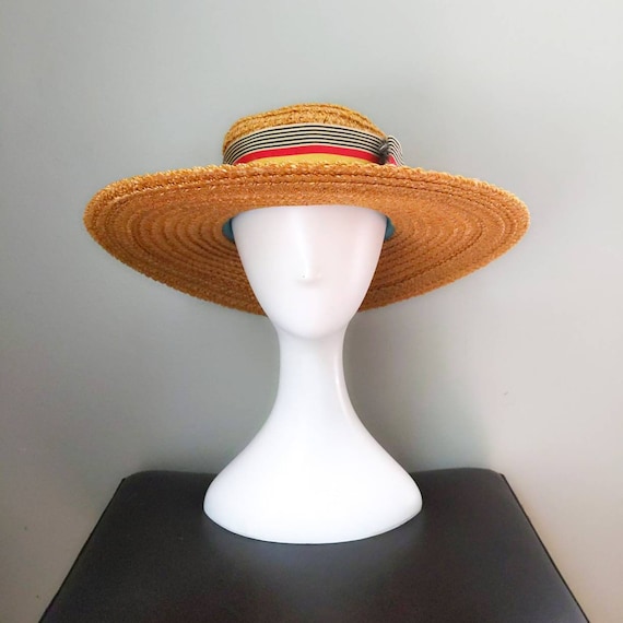 1980s Yves Saint Laurent Straw Boater Hat - MRS Couture