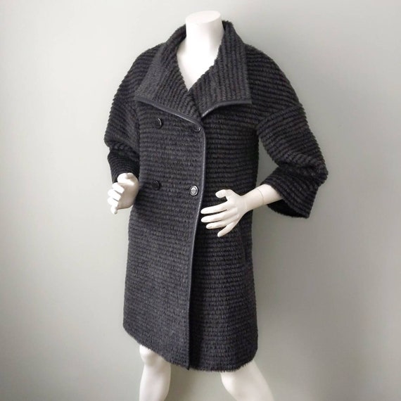 Katherine Kelly Charcoal Stripe Gray Alpaca Wool … - image 3