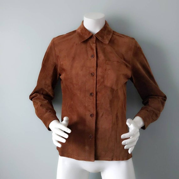 Vtg 90s Ann Taylor Caramel Suede 