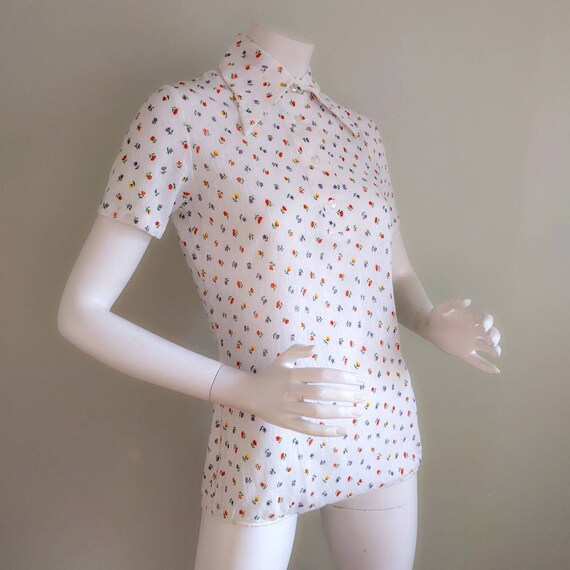 NWT Vintage 1970s White Floral Liberty Print Body… - image 3