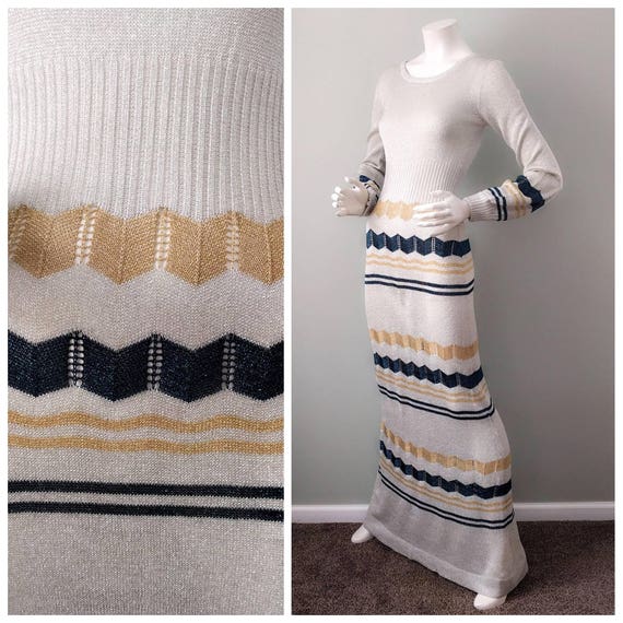 Vintage 1970s Wenjilli Silver Lurex Metallic Strip