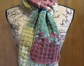 Multi Color Crocheted Scarve Wrap Handmade