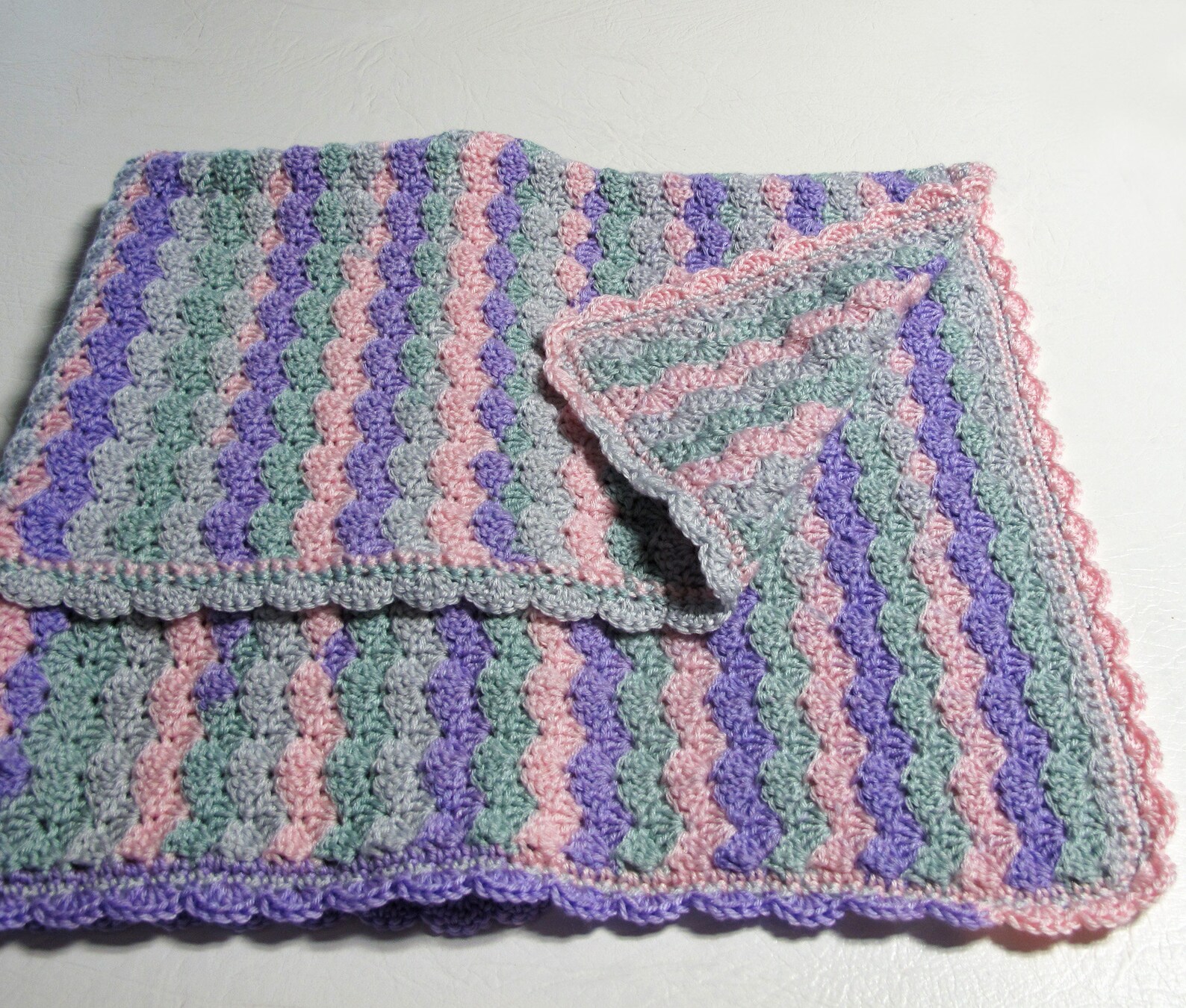 Baby Blanket Crocheted Multicolor Etsy
