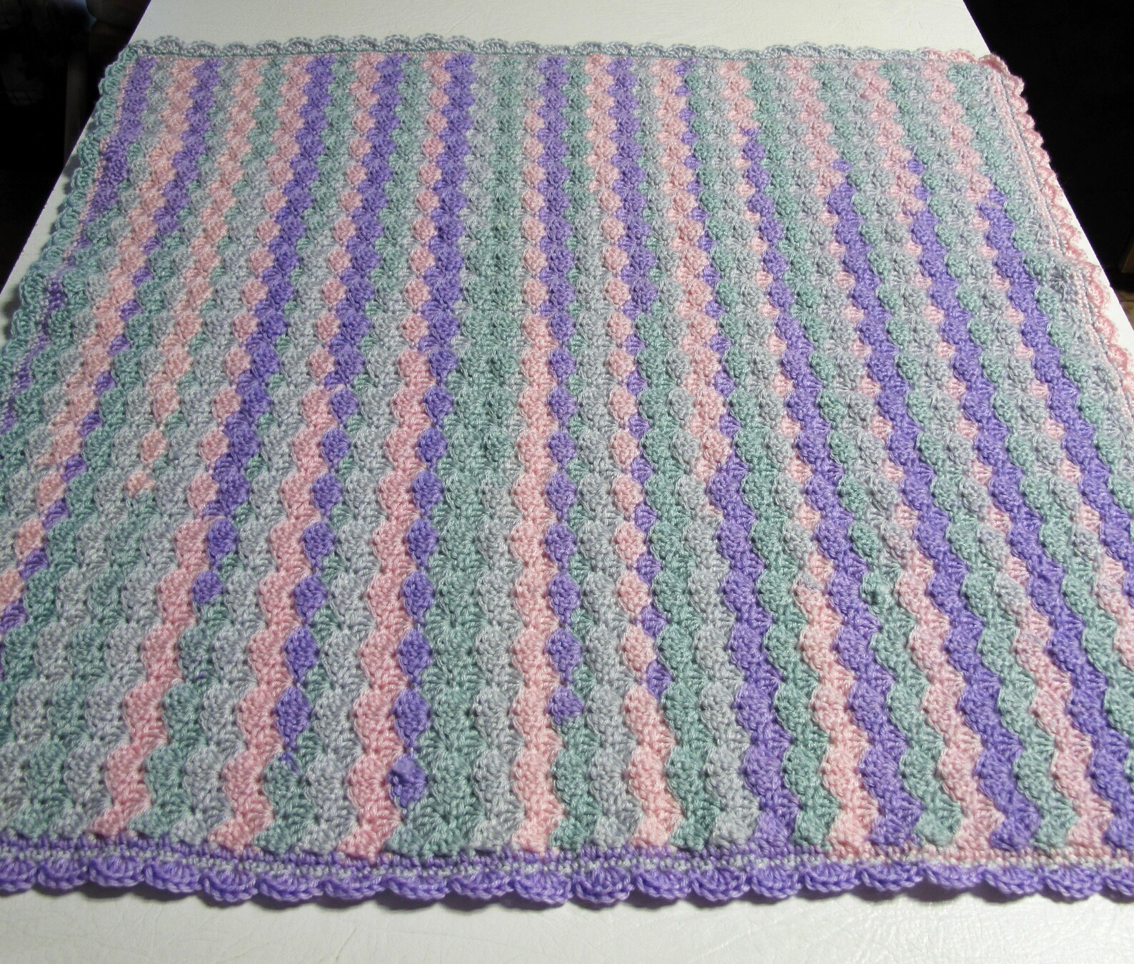 Baby Blanket Crocheted Multicolor Etsy