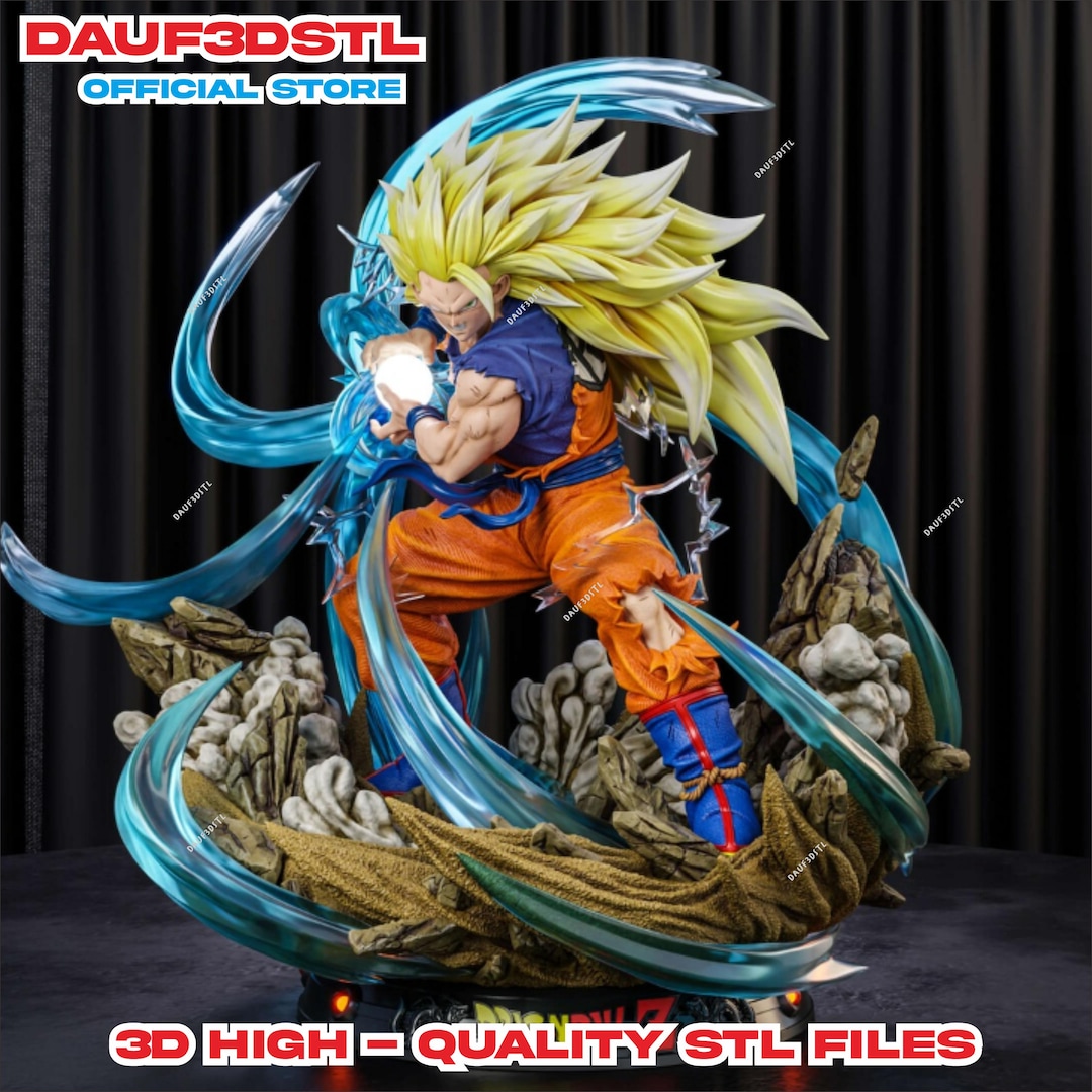 Figura de Goku de Dragon Ball Super Saiyan 3 Kamehameha, modelo STL ...