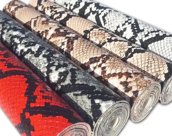 Snake Skin Faux Leather Fabric: High-Gloss PU for DIY Crafts