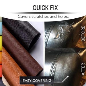 Self Adhesive Faux Leather Sheets | Sticky Vegan Leather Fabric for Upholstery | Leather Patches for Couch Sofa Car Seat Repair