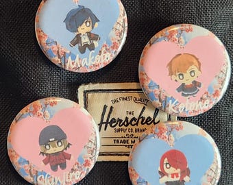 Persona 3 Little Guy Pins- 25mm/.98in, 37mm/1.45in, 58mm/2.25in