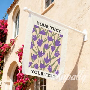 Drapeau de jardin personnalisé 18 motifs, enseigne de jardin personnalisée, cadeau de pendaison de crémaillère, décoration extérieure, pour les amateurs de jardin ou pour une nouvelle maison, texte et style au choix