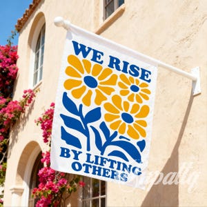 We Rise By Lifting Others Garden Flag,Progressive Activist Banner,Kindness Lawn Decor,Statement Front Yard Art,Social Justice,Human Rights