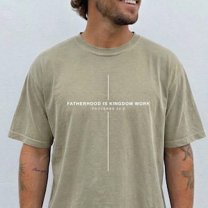Fatherhood Is Kingdom Work, Christian Dad Shirt Cross, Minimalist Jesus Shirt For Dads, Gift For Husband, Fathers Day Gift, Comfort Colors®