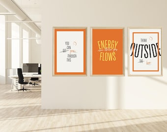 Poster motivazionale per ufficio | Decorazione murale positiva con detti | Stampa per ufficio moderno | Citazioni e citazioni ispiratrici