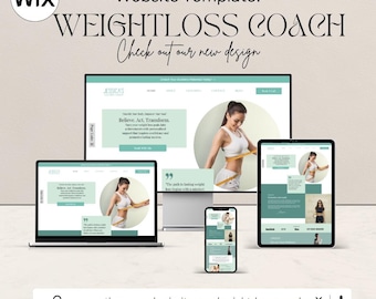 Modelo de site WIX para coach de emagrecimento: design minimalista