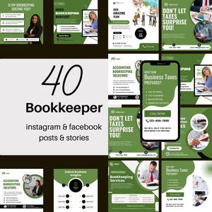Mallar för sociala medier för bokförare: Canva Kit för redovisnings- och finansföretag (digital nedladdning)