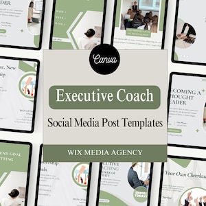 Executive Coach Templates, Coaching Social Media Posts, Leadership Coach Instagram Templates, Life Coach Branding, Corporate Coaches