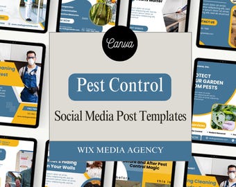 Socialmedia-sjablonen voor ongediertebestrijding: Canva-marketingkit (directe download)