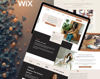 WIX Business Coach Website Template | Customizable Coaching & Consulting Design | Modern Feminine Layout