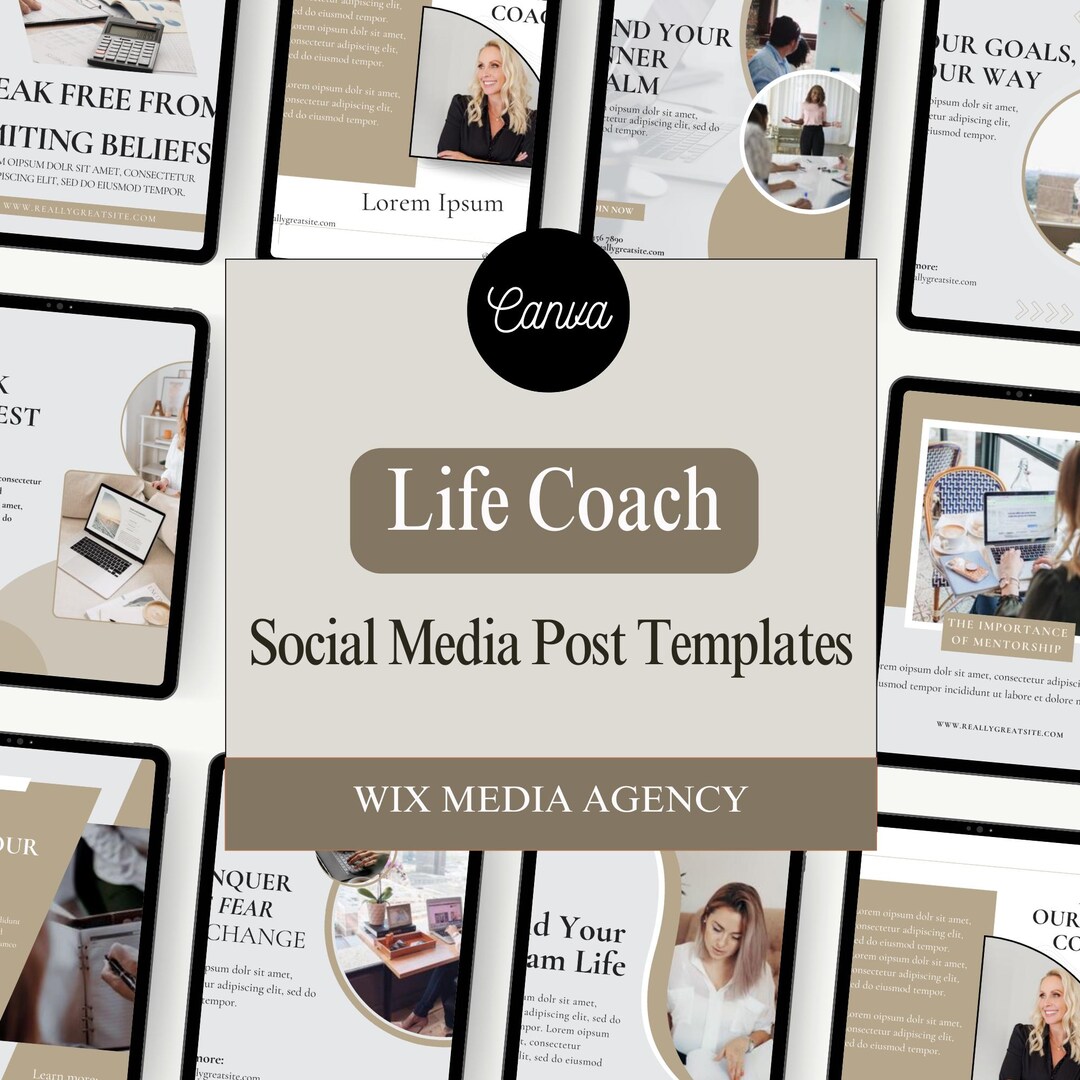 Life Coach Instagram Templates: Social Media Content, Canva Editable ...
