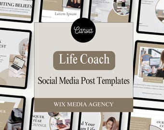 Plantillas de Instagram para coaches de vida: Contenido para redes sociales, editable en Canva (descarga en PDF)