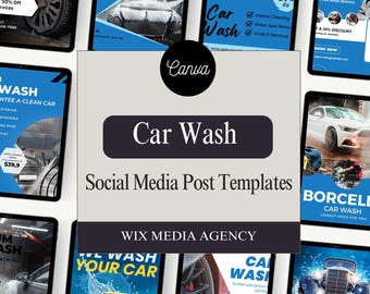 Car Wash Social Media Templates: Auto Detailing Marketing Kit (Instant Download)