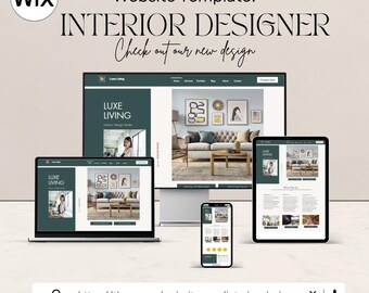 Plantilla de sitio web WIX para diseñadores de interiores modernos: diseño profesional