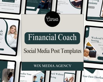 Financial Coach Social Media Templates: Canva Design Posts (PDF Download)