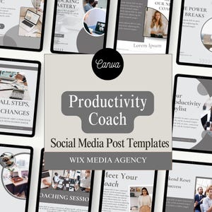 Instagram-sjablonen voor productiviteitscoach: Canva socialmediakit (digitale download)