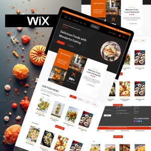 Diseño web profesional WIX para restaurantes, plantilla minimalista moderna para cafetería y tienda online de alimentación.