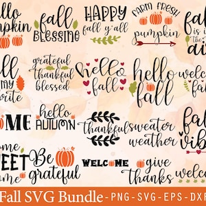 Fall svg bundle,Fall SVG, Fall PNG Bundle, Fall Sign, Autumn Bundle Svg, Cut File Cricut, Silhouette, PNG Autumn Svg, Thanksgiving Svg