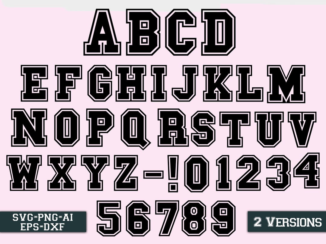 Varsity Sports SVG Alphabet,varsity Letter SVG Bundle,athletic Font Svg ...