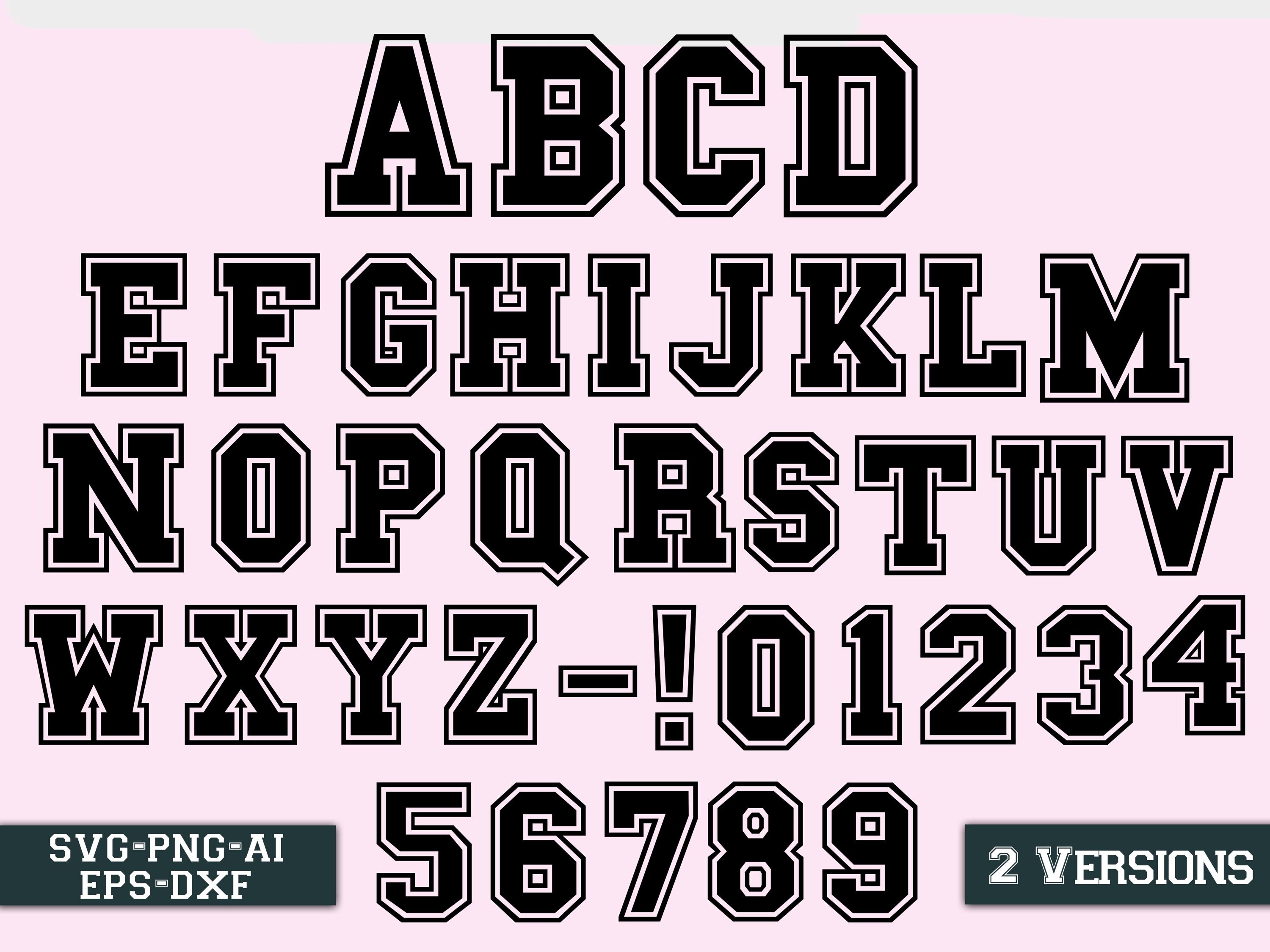 Varsity Sports SVG Alphabet,varsity Letter SVG Bundle,athletic Font Svg ...