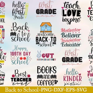 Terug naar school SVG-bundel, school SVG, schoolcitaten SVG, schoolshirt SVG, leraar shirt SVG, terug naar school shirt, leraar SVG, school SVG