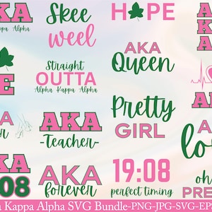 AKA svg,Alpha Kappa Alpha Svg,Rush svg,AKA sorority svg,Pink and green svg,1908 svg,AKA letter svg,Greek svg,Sisterhood files,cricut