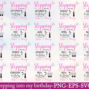 Stepping into my birthday with gods grace and mercy svg, gods grace and mercy svg, religious birthday svg,Birthday svg for black women, Png