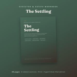 Executor Checklist Workbook | Estate Settlement Organizer (Printable PDF + GoodNotes)