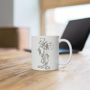 Lustiges Ostergeschenk, Rabbit Sketch Ceramic Mug | Easter Gift, Coffee Cup for Animal Enthusiasts, Unique Home Decor, Funny Mug