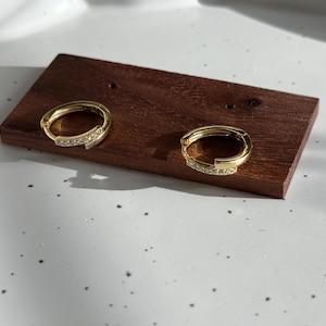 Minimalist 14k Gold Hoop Earrings|Dainty Huggie Hoop Earrings|Gold Sprinkle Cz Hoops|Tiny Simple Hoop Earrings|Birthday Gift|Gift for Her