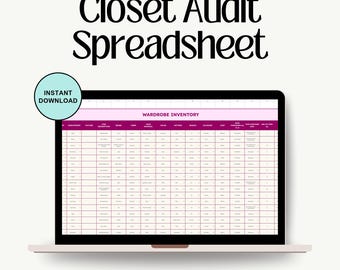 Closet Audit Spreadsheet: Wardrobe Inventory & Cost Tracker (Excel / Google Sheets)